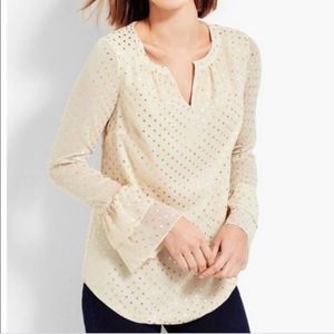 SALE Talbots | Gold Polka Dot Blouse Size MP